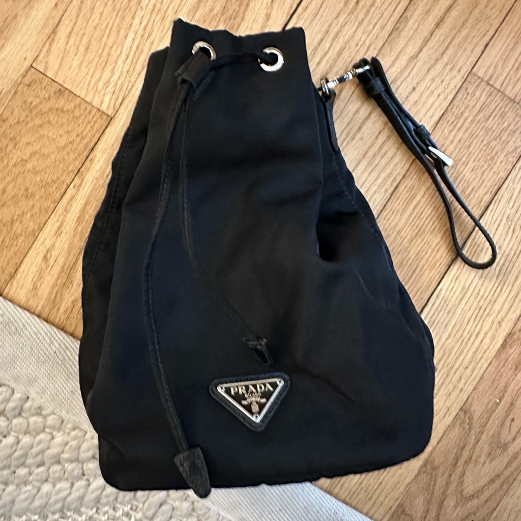 Authentic Prada Bucket Bag. Black And Nylon.